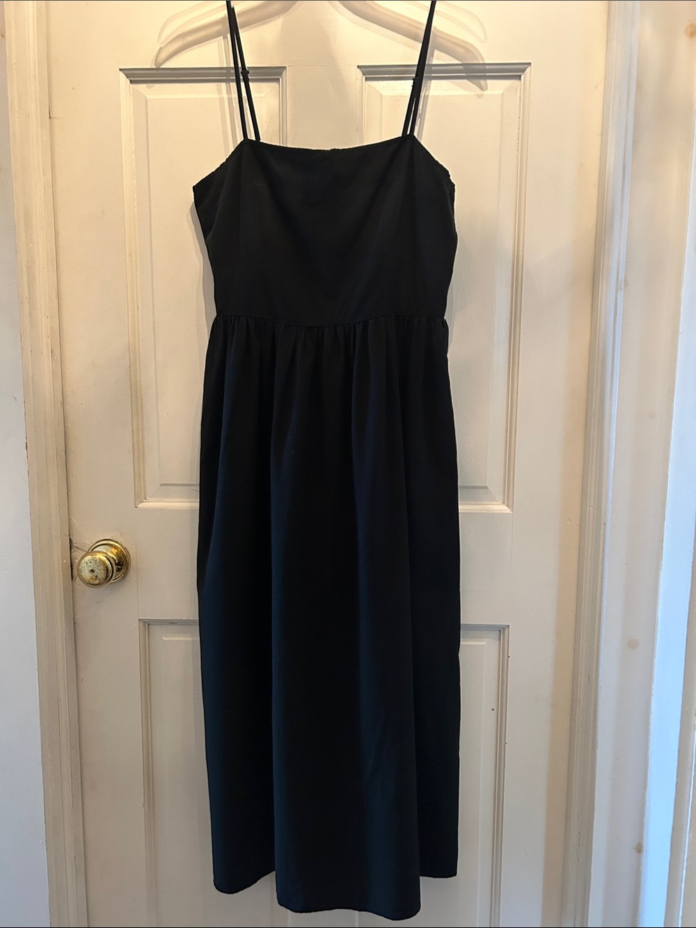 Black Spaghetti-Strap Midi Dress NWT
